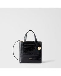 Furla - Divide It Tote Mini Nero Cocco Print Calf Leather - Lyst