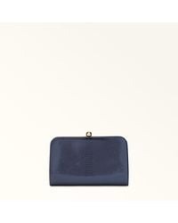 Furla - Alba Clutch Leather With Python Whips Lame' Print - Lyst