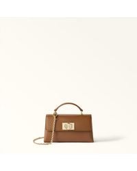 Furla - 1927 Mini Bag Cognac H Textured Leather - Lyst