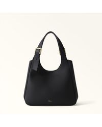 Furla - Dora Tote Nero Nisos Double Grained Leather - Lyst