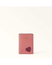 Furla - Camelia Passport Holder S Toni Rosewood Sidney Calf Leather + Heart Patch - Lyst