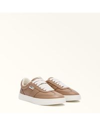 Furla - Step Sneakers Greige Smooth Leather - Lyst