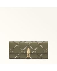Furla - Iride Continental Wallet Avocado Perforated Ares Textured Leather - Lyst