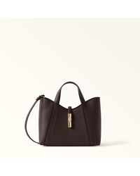 Furla - Goccia Tote Cioccolato Night Calf Leather + Sidney Calf Leather - Lyst