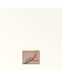 Furla - Camelia Card Case Toni Cotone Eracle Grained Calf Leather With Orso Primavera Print - Lyst