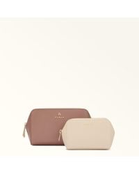 Furla - Camelia Kosmetiktasche Tulle Strukturiertes Leder Damen - Lyst