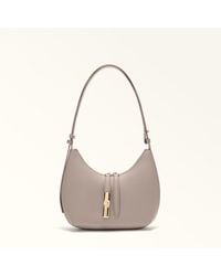 Furla - Goccia Shoulder Bag Linen Night Calf Leather + Sidney Calf Leather - Lyst