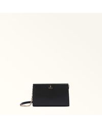 Furla - Camelia Mini-Tasche Nero Strukturiertes Leder Damen - Lyst