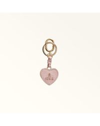 Furla - Camelia Portachiavi Alba Pelle Stampata + Metallo Donna - Lyst