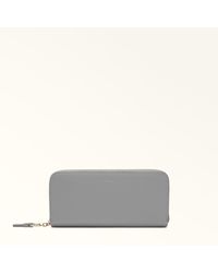 Furla - Nuvola Zip Around Cenere Pelle Di Vitello Claris Lux Donna - Lyst