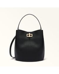 Furla - Amelia Bucket Bag S Nero Grained Calf Leather - Lyst