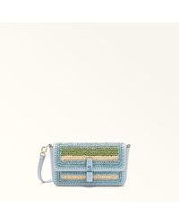Furla - Iride Crossbody Toni Carta Da Zucchero Crochet Stripes Fabric + Sidney Calf Leather - Lyst