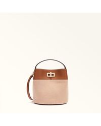Furla - Amelia Bucket Bag L Toni Cognac Canvas Fabric + Sidney Calf Leather - Lyst