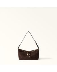 Furla - Debby Shoulder Bag Toni Espresso Suede + Sidney Calf Leather - Lyst