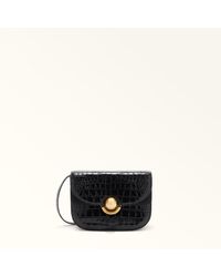 Furla - Sfera Borsa A Tracolla Mini Vitello Stampa Cocco + Camoscio Donna - Lyst