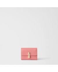 Furla - Iride Compact Wallet Rosewood Textured Leather - Lyst