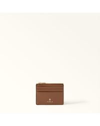 Furla - Camelia Card Case Cognac H Textured Leather - Lyst