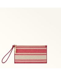 Furla - Iride Envelope Toni Lacca Canvas Stripes Fabric - Lyst