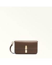 Furla - Iride Crossbody Espresso Textured Leather - Lyst