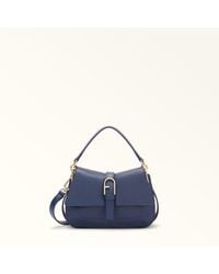 Furla - Flow Top Handle Mini Blu Reale Claris Lux Calf Leather - Lyst