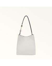 Furla - Nuvola Beuteltasche Marshmallow Genarbtes Kalbsleder Damen - Lyst