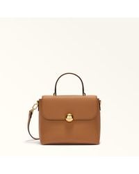 Furla - Moonlight Top Handle Brandy Night Calf Leather - Lyst