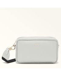 Furla - Classic Crossbody Perla E Andromeda Calf Leather + Webbing Strap With Triangle Design - Lyst
