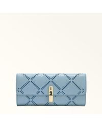 Furla - Iride Continental Wallet Carta Da Zucchero Perforated Ares Textured Leather - Lyst