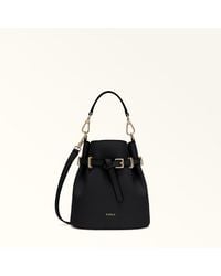 Furla - Aura Mini Bag Nero Keria Grained Calf Leather - Lyst