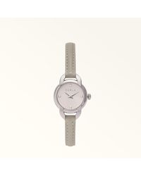 Furla - Mini Shape Orologio Con Cassa Tonda Vaniglia Pelle + Metallo Donna - Lyst