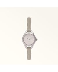 Furla - Mini Shape Round Case Watch Vaniglia Leather + Metal - Lyst