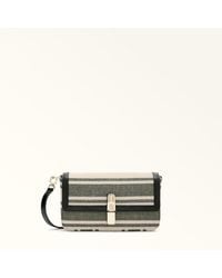 Furla - Iride Crossbody Toni Canvas Stripes Fabric + Sidney Calf Leather - Lyst