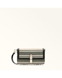 Furla - Iride Crossbody Toni Canvas Stripes Fabric + Sidney Calf Leather - Lyst