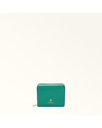 Furla - Camelia Compact Wallet Jade Textured Leather - Lyst