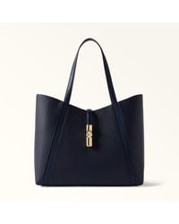 Furla - Goccia Tote Ink Night Calf Leather + Sidney Calf Leather - Lyst