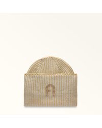 Furla - Delizia Beanie Vaniglia Lurex Wool Blend + Strass - Lyst