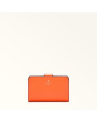 Furla - Camelia Kompaktes Portemonnaie Paprika Strukturiertes Leder Damen - Lyst