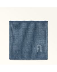 Furla - Delizia Scarf Grigio Blu Lurex Wool Blend + Strass - Lyst