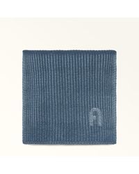 Furla - Delizia Scarf Grigio Blu Lurex Wool Blend + Strass - Lyst
