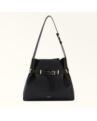 Furla - Aura Bucket Bag Nero Keria Grained Calf Leather - Lyst
