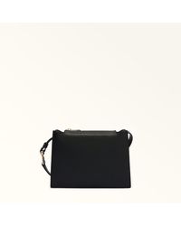 Furla - Nuvola Borsa A Tracolla Pelle Di Vitello Granata Donna - Lyst