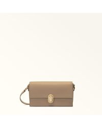 Furla - Eclisse Crossbody Taupe Sidney Calf Leather - Lyst