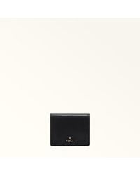 Furla - Camelia Compact Wallet Nero Textured Leather - Lyst