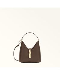 Furla - Iride Mini Bag Espresso Textured Leather - Lyst