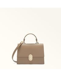 Furla - Eclisse Top Handle Taupe Sidney Calf Leather - Lyst