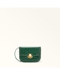 Furla - Sfera Crossbody Mini Botanical Crocodile Print Calfskin + Suede - Lyst