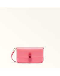 Furla - Iride Borsa A Tracolla Flamingo Pelle Stampata Donna - Lyst