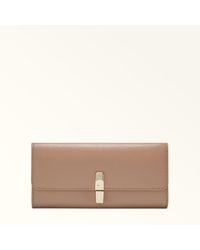 Furla - Iride Continental Wallet Greige Textured Leather - Lyst