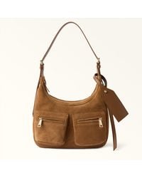 Furla - Lynette Shoulder Bag Toni Cognac Suede - Lyst