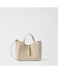 Furla - Goccia Tote Linen Night Calf Leather + Sidney Calf Leather - Lyst